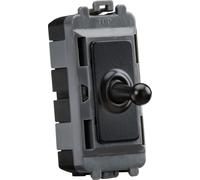 Knightsbridge GDM01TOGMB 20AX 1G 2-Way SP Grid Toggle Switch - Matt Black