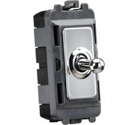 Knightsbridge 20AX 1G 2-way SP Grid Toggle Switch - polished chrome