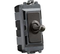 Knightsbridge 20AX 1G 2-way SP Grid Toggle Switch - smoked bronze