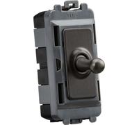 KnightsBridge 20AX 1G 2-way SP Grid Toggle Switch - smoked bronze