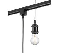 Knightsbridge 230V 1.8M E27 Vintage Track Pendant - Black