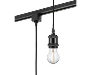 Knightsbridge 230V 1.8M E27 Vintage Track Pendant - Black
