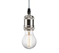 Knightsbridge 230V 1.8M E27 Vintage Track Pendant - Brushed Chrome