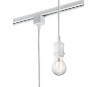 Knightsbridge 230V 1.8M E27 Vintage Track Pendant - White