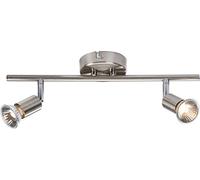 Knightsbridge 230V GU10 Twin Bar Spotlight-Brushed Chrome