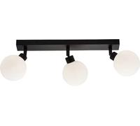 Knightsbridge 230V IP44 G9 Triple Bar Spotlight with Round Frosted Glass - Matt Black