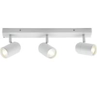 Knightsbridge 230V IP44 GU10 Triple Bar Spotlight,Matt White
