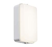 Knightsbridge AMLEDW 230V IP54 5W LED Security Amenity Bulkhead White Base with Opal Diffuser Cool White 4000K