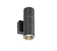 KnightsBridge 230V IP54 GU10 Up and Down Wall Light - Anthracite