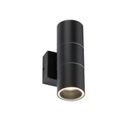Knightsbridge OWALL02BK 230V IP54 GU10 Up and Down Wall Light - Black