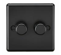 Knightsbridge 2G 2 Way 10-200W (5-150W LED) Intelligent dimmer - Matt Black
