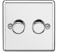 KnightsBridge 2G 2-way 10-200W (5-150W LED) Intelligent Raised Round Edge Dimmer - Polished Chrome