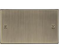 Knightsbridge 2G Blanking Plate - Square Edge Antique Brass