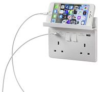 Knightsbridge 2GPHW Mobile Phone Shelf, White