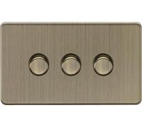 Knightsbridge 3G 2-way 10-200W (5-150W LED) Intelligent dimmer - Antique Brass