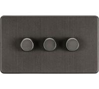 KnightsBridge 3G 2-way 10-200W (5-150W LED) Intelligent Screwless Dimmer - Smoked Bronze