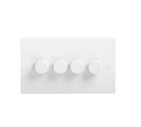 KnightsBridge 40-400W White 4G 2 Way 230V Electric Dimmer Switch Wall Plate