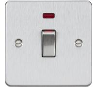 Knightsbridge 45A 1G DP Switch with neon - brushed chrome - FP81MNBC