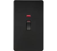 Knightsbridge 45A 2G DP Switch with Neon - Matt Black