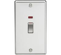 KnightsBridge 45A 2G DP Switch with neon - polished chrome