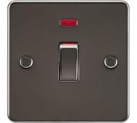 Knightsbridge 45A DP Switch with Neon (1G size) - Gunmetal
