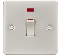 Knightsbridge 45A DP Switch with Neon (1G size) - Pearl