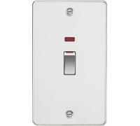 Knightsbridge 45A DP Switch with Neon (2G size) - Polished Chrome