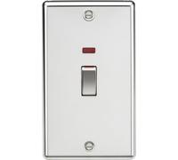 Knightsbridge 45A DP Switch with Neon (2G size) - Polished Chrome