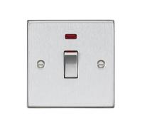 Knightsbridge 45A Switch with Neon (1G) - Brushed Chrome