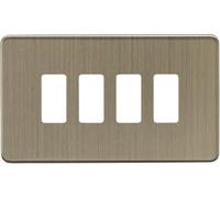 Knightsbridge 4G Grid Faceplate - Antique Brass