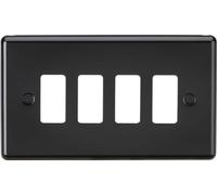 Knightsbridge 4G Grid Faceplate - Matt Black