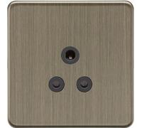 Knightsbridge 5A Unswitched Socket - Antique Brass