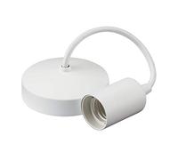 Knightsbridge 6" E27 Contemporary Pendant Set in Matt White