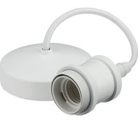 Knightsbridge 6" E27 Vintage Pendant Set - Matt White (8271MW)