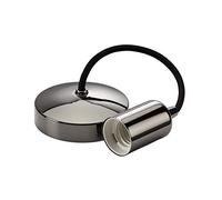 Knightsbridge 6" E27 Contemporary Pendant Set, Black Nickel - 8270BN