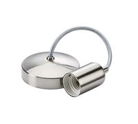 Knightsbridge 6" E27 Contemporary Pendant Set, Brushed Chrome - 8270BC