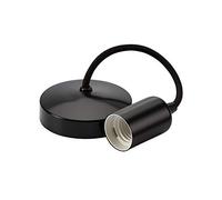 Knightsbridge 6" E27 Contemporary Pendant Set, Matt Black - 8270MB