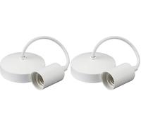 Knightsbridge 6 Inch E27 Contemporary Pendant Set in Matt White (Pack of 2)