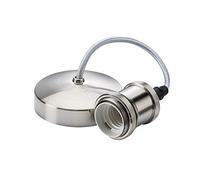 Knightsbridge 6" E27 Vintage Pendant Set, Brushed Chrome - 8271BC