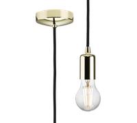 Knightsbridge 1.8m E27 Contemporary Pendant Set - Polished Brass