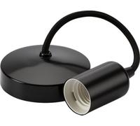 Knightsbridge 8270Mb 6" E27 Contemporary Pendant Set - Matt Black