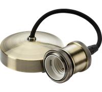 Knightsbridge 8271AB 6" E27 Vintage Pendant Set - Antique Brass