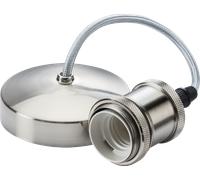 Knightsbridge 8271BC 6" E27 Vintage Pendant Set - Brushed Chrome