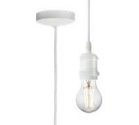 Knightsbridge 8271LMW 1.8m E27 Vintage Pendant Set - Matt White