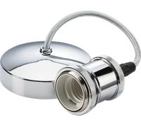 Knightsbridge 8271PC 6" E27 Vintage Pendant Set - Polished Chrome