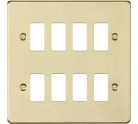 Knightsbridge 8G Grid faceplate - Brushed Brass