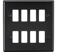 Knightsbridge 8G Grid Faceplate - Matt Black