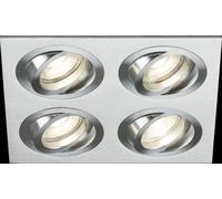 Knightsbridge Ambar Quad Tilt Square Downlight Brushed Chrome AMA4TSBC Netlighting Grey One Size