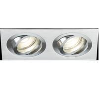 Knightsbridge Ambar Twin Tilt Square Downlight Brushed Chrome AMA2TSBC Netlighting Grey One Size