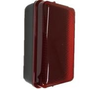 Knightsbridge AMLEDR 230V IP54 5W LED Security Amenity Bulkhead Black Base with Red Diffuser